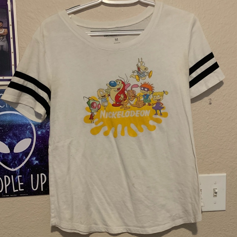 White Nickelodeon football tee!!